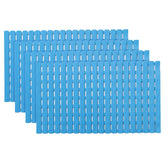 Kuber Industries Bath Mat | PVC Bathroom Mat | Shower Bath Mat | Floor Tub Mat | Bathroom Mud Mat | Anti-Skid Shower Bathroom Mat | JL-01A |Pack of 4| Blue